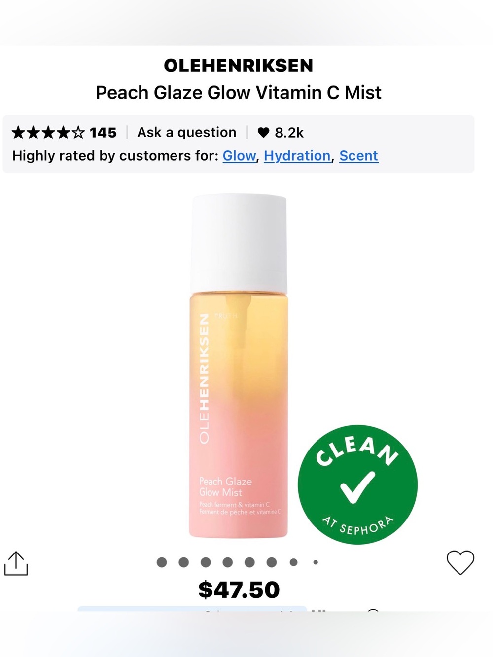 Ole Henriksen Peach-Orange Gradient Glow Vitamin C Mist